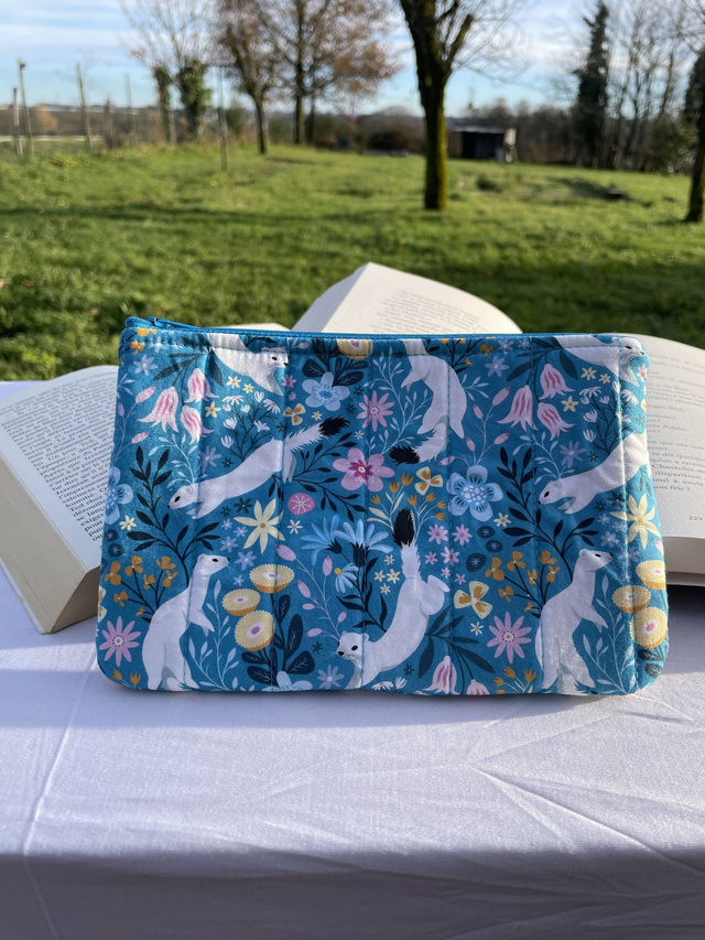 Pochette plate zip hermine