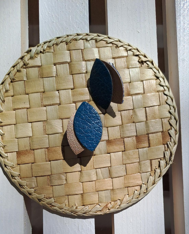 Boucles d'oreilles en matière végétale de céréales 