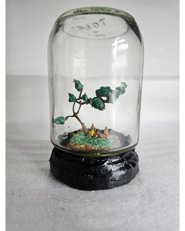 Lover Friend Figure Miniature ECO Handmade Table Decor Art Decor Bottle Glass