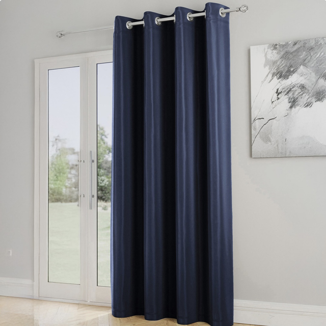 Enhanced Living Nightfall Supersoft Navy Room Darkening Thermal Readymade Door Curtains