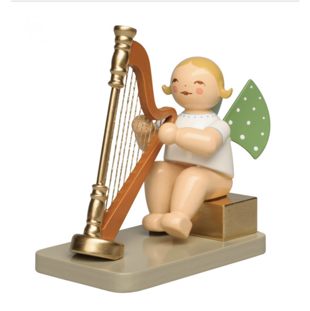 Wendt & Kühn Engel mit Konzertharfe sitzend Jubiläumsengel 111 Jahre
