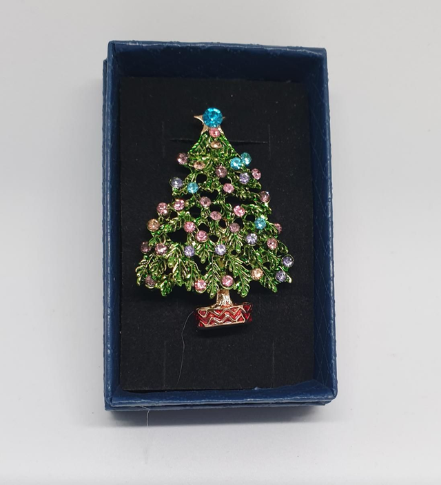 Sparkly Christmas Tree Brooch 