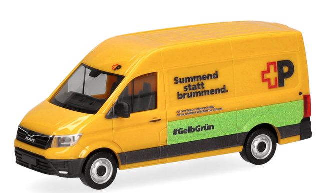 MAN eTGE Kasten Hochdach Schweizerische Post AG Schweiz Herpa 1:87