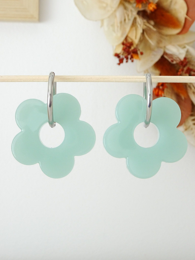 Grande fleur : Vert pastel