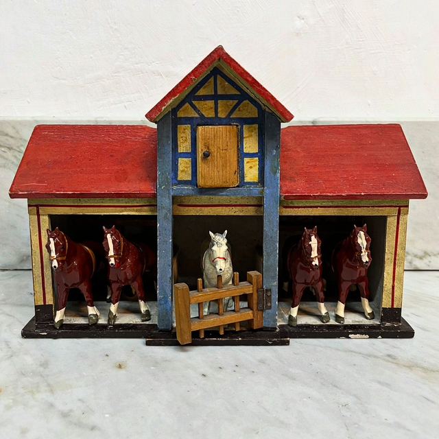 A 1930’s Wooden Toy Stable Block By German Toy Manufacturer Moritz Gottschalk