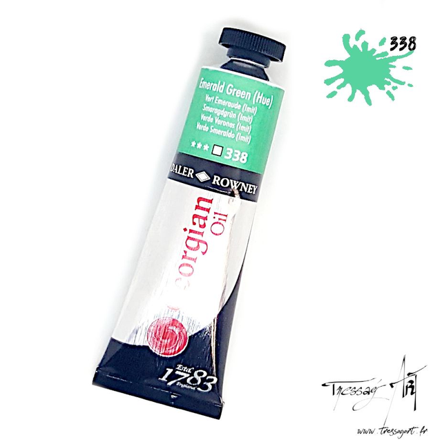 DALER ROWNEY - PEINTURE A L&#039;HUILE GEORGIAN 38mL - VERT EMERAUDE IMIT 338 - CA133338
