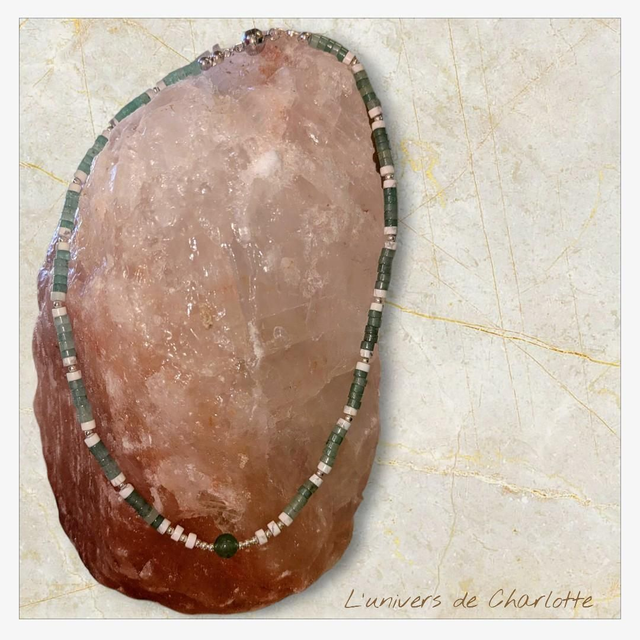 Collier &quot;Aventurine &amp; Howlite&quot; CH-9
