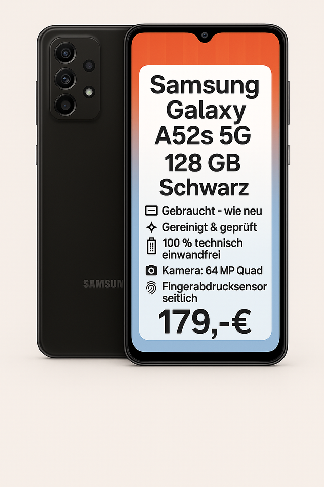 Samsung Galaxy A52s 5G – 128 GB Schwarz