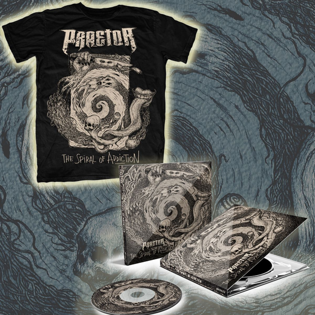 PRAETOR - The Spiral Of Addiction - BUNDLE CD + T-SHIRT [NEW 2025]