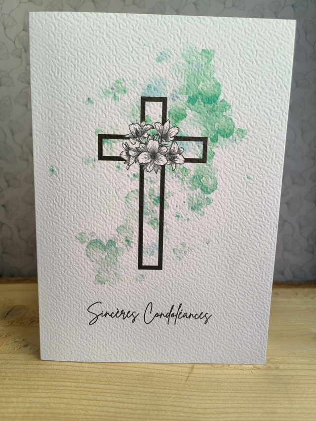 Carte "Croix aquarelle"