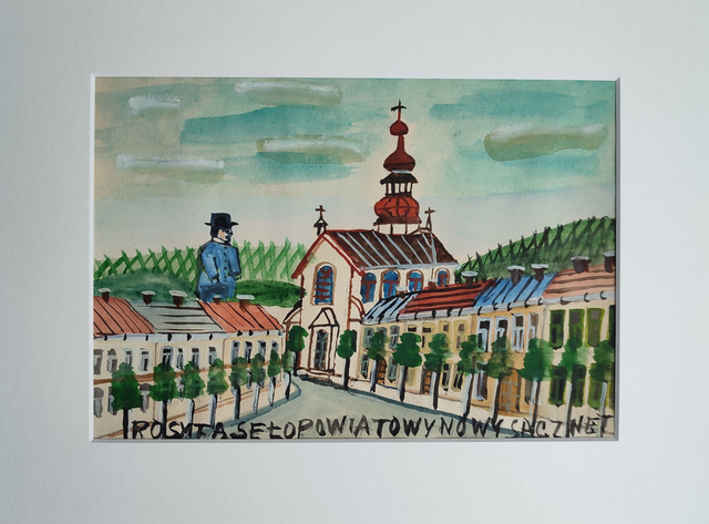 Inspiracje Nikiforowe 4, 30x40 cm, (20x29 w świetle passe-partout) akwarela 2025