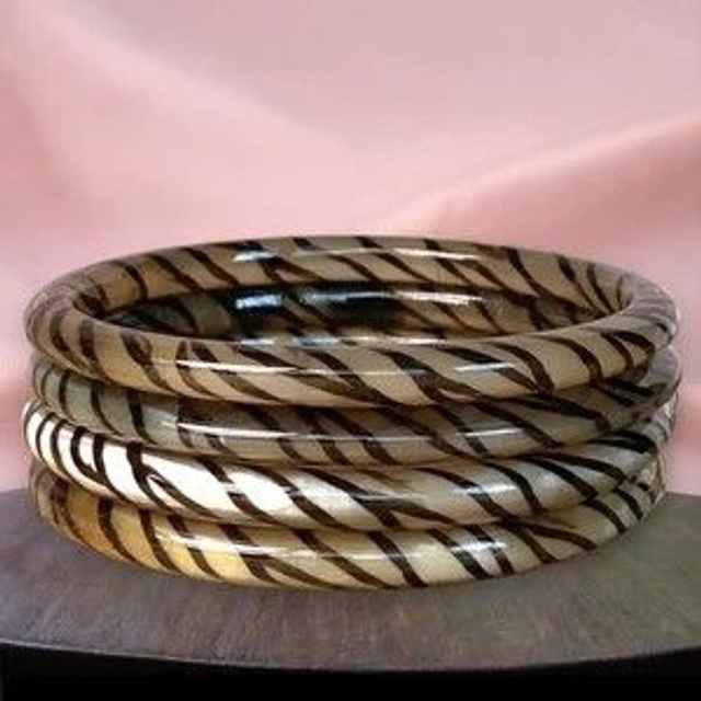 Jonc Corne Zèbre noir 6 mm 