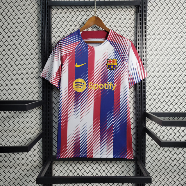 Camiseta de calentamiento pre-partido Nike del FC Barcelona - Blanca 2024