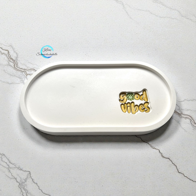Tablett weiß / "Good vibes"
