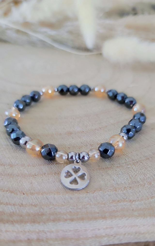 Bracelet "Confiance en soi" Hématite facettée