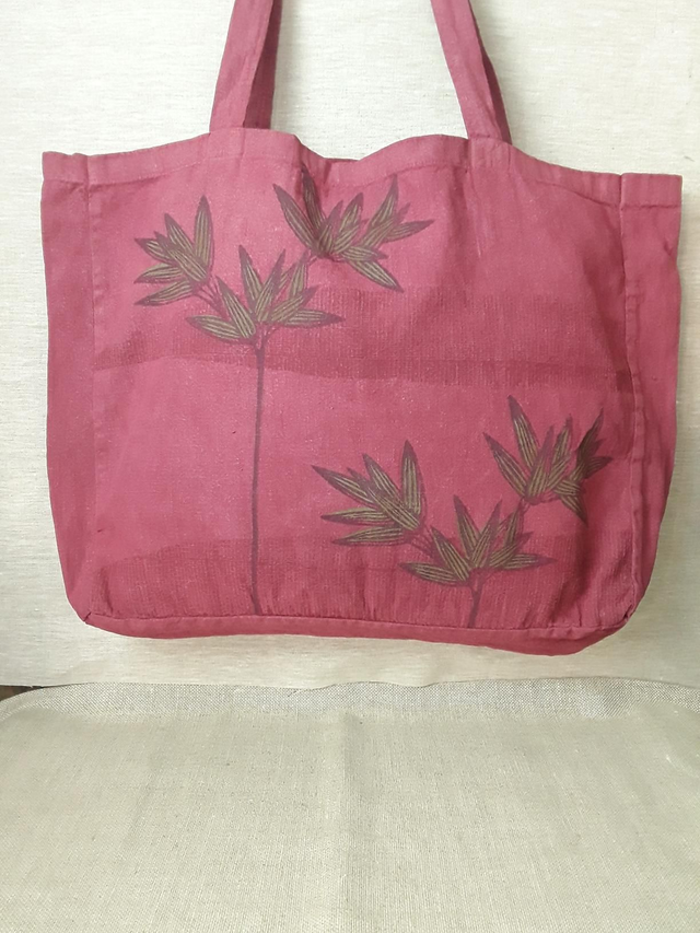 Cabas oversize en lin motif PAYSAGE  