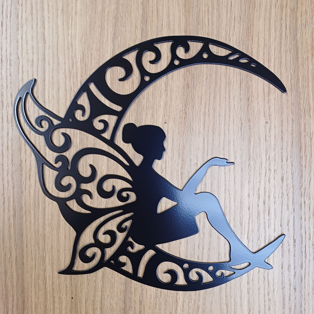 Fairy &amp; Crescent Moon Plaque