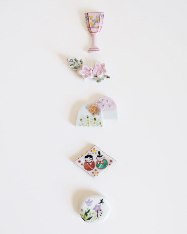 Hinamatsuri Chopsticks Hodler, Japanese Chopsticks Rest, Kawaii Ceramic Tableware, Gift for Her