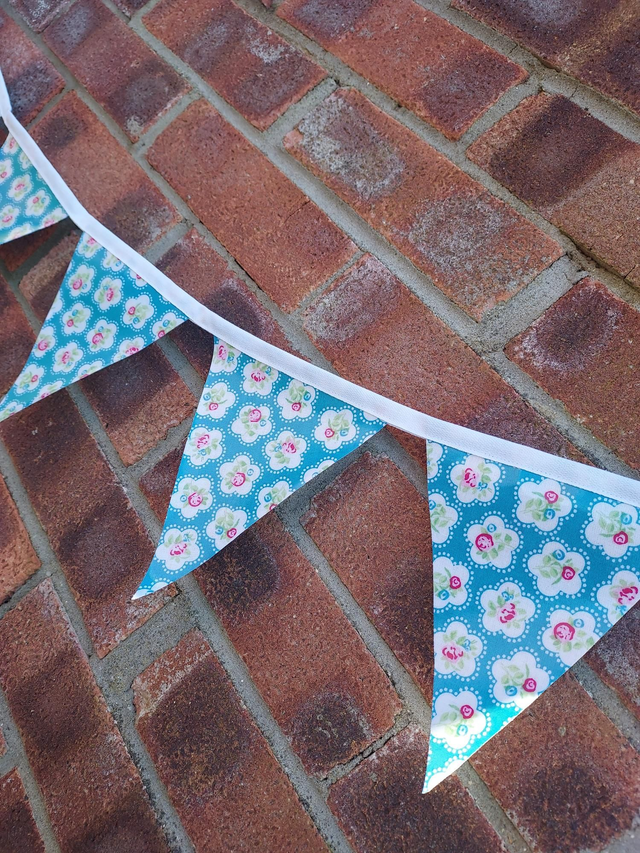 Outdoor Waterproof Pink Rose Bunting, Garland, Wall Hanging