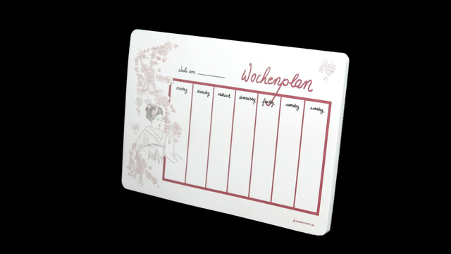 Wochenplan. Schreibblock DIN A5. Motiv "Kirschblüten"