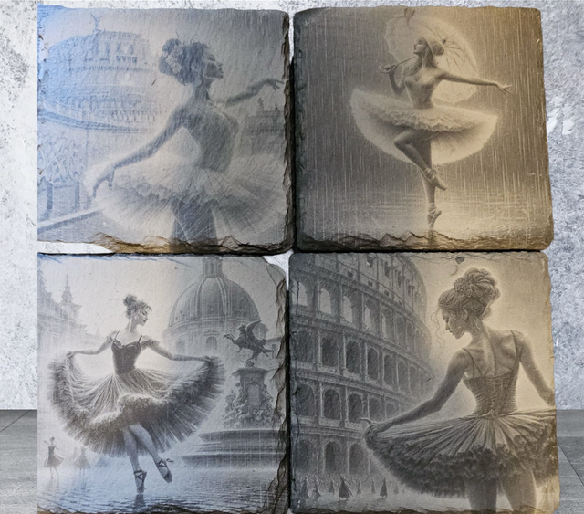 Slate Coaster Set of 4 - Ballerinas