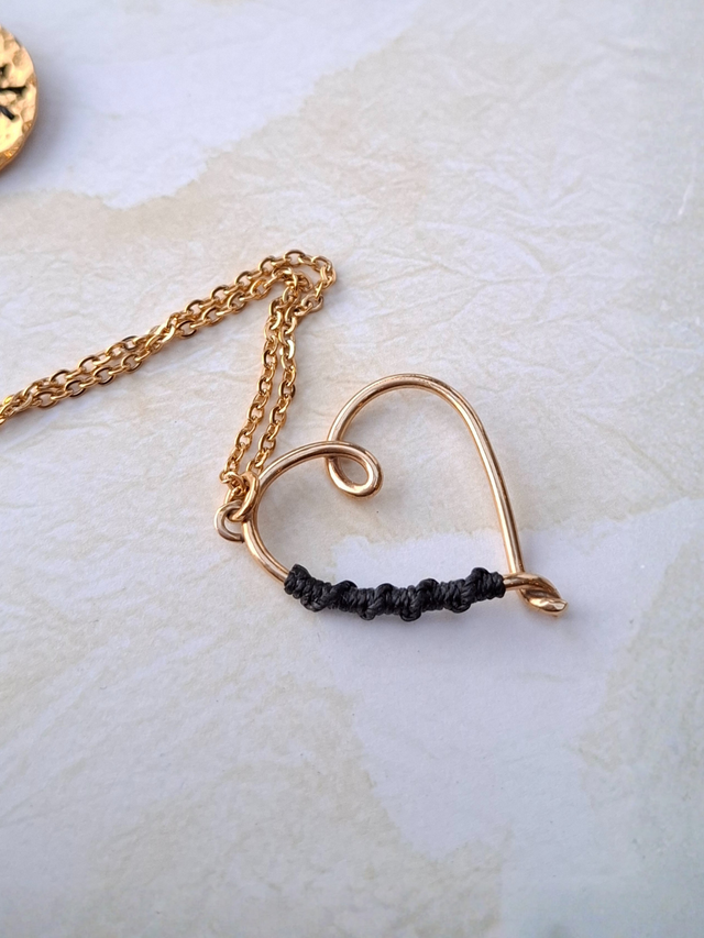 Collier Cœur tissé Version Black