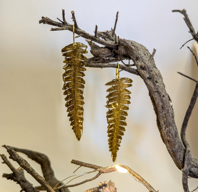 Pendientes de hoja de helecho