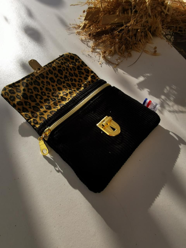Portefeuille JIMMY velour noir