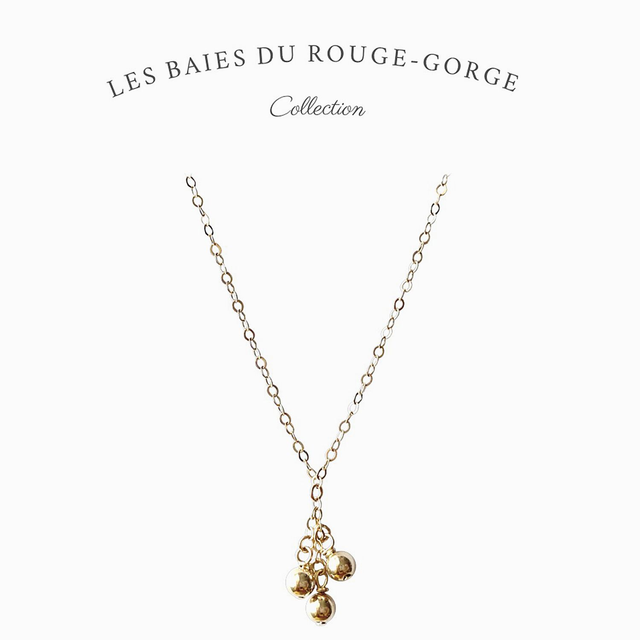 Collier en gold filled - Les baies du rouge-gorge 
