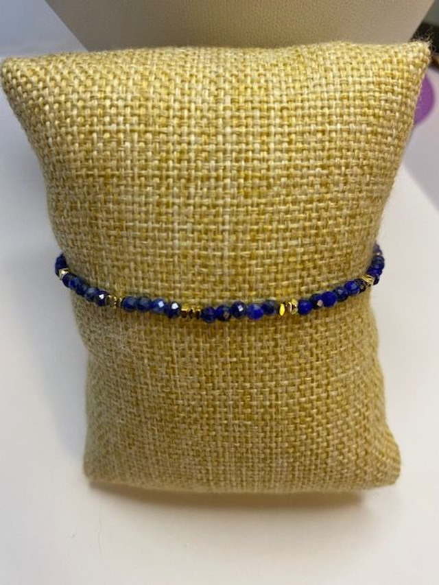Bracelet Perles Colorées Bleues 