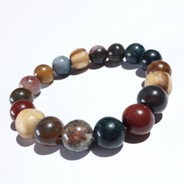 Ocean Jasper &amp; Palo Santo Bracelet 
