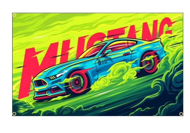 Grote vlaggen Meiden en Mustangs (150x90cm)