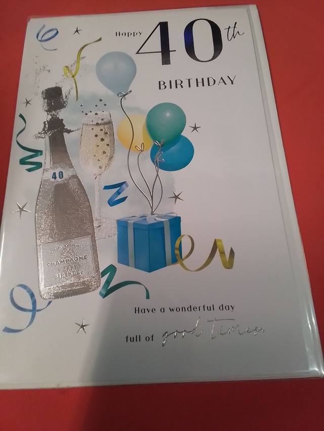 40th Birthday Card Modern Foil Lettering 