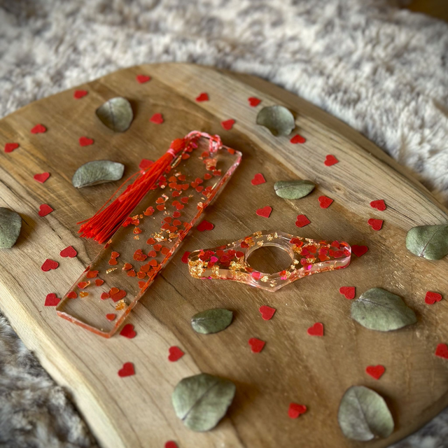 Duo marque-page/bague de lecture - Romance Doré 2 - Personnalisable