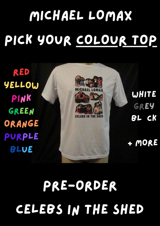 Michael 'The Look' Lomax ABA Champion Prizefighter 3 Boxer Picture T-Shirt (Black Bubble Logo) ADULT 100% Polyester Crew Neck Top PRE-ORDER