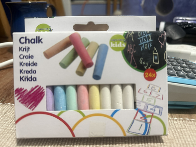 Set of chalks in pastel colours 