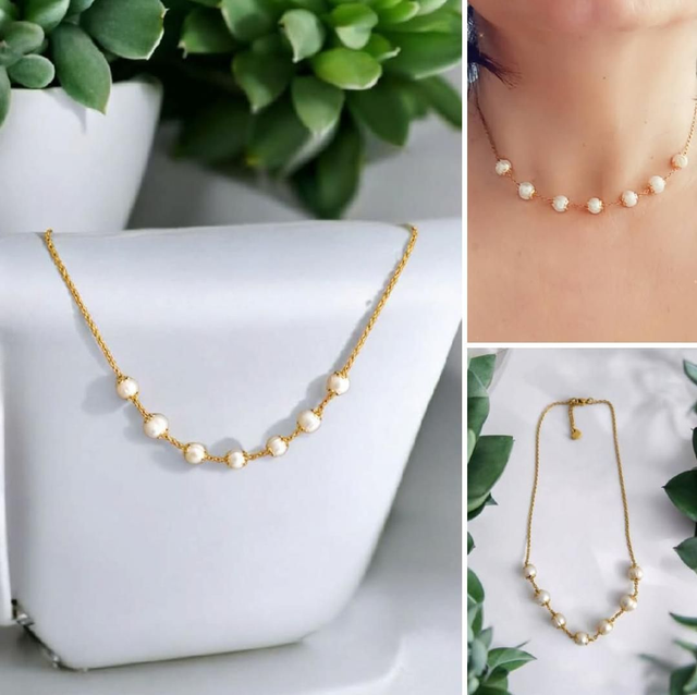 Collier ras du coup perles d'eau douce 