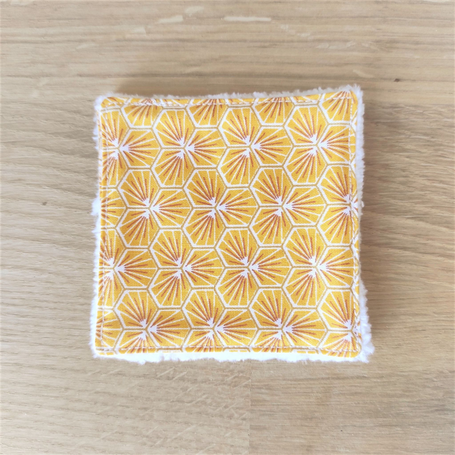 Coton à démaquiller lavable - Japon - Pensées jaunes