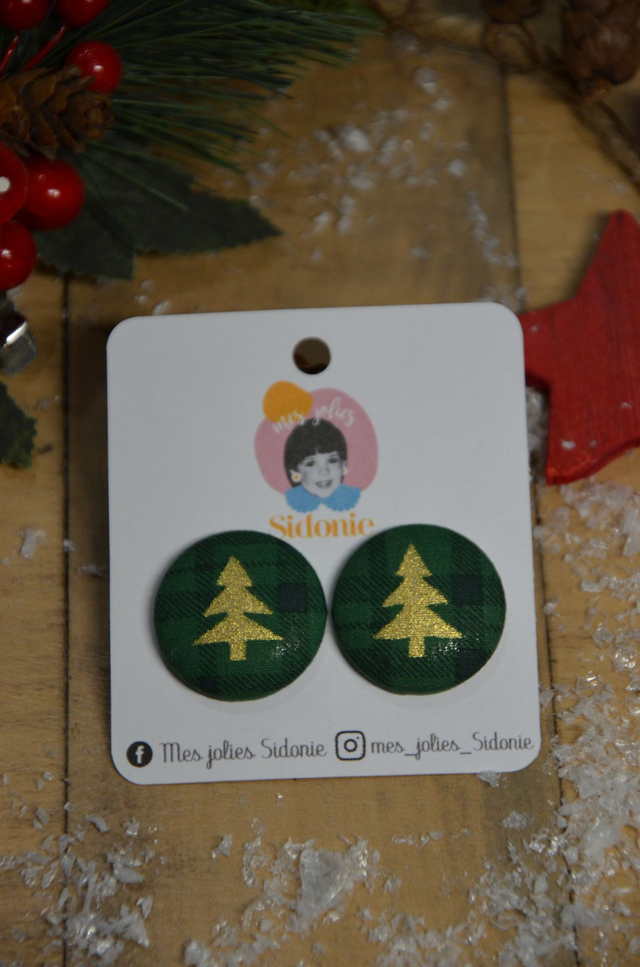 Sidonie vert sapin motif écossais avec sapi doré