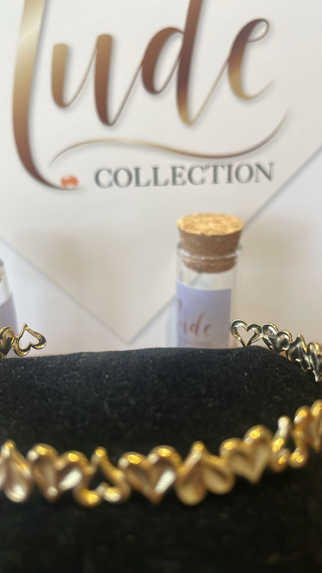 Bracelet Jonc en acier – Assortiment Cœurs