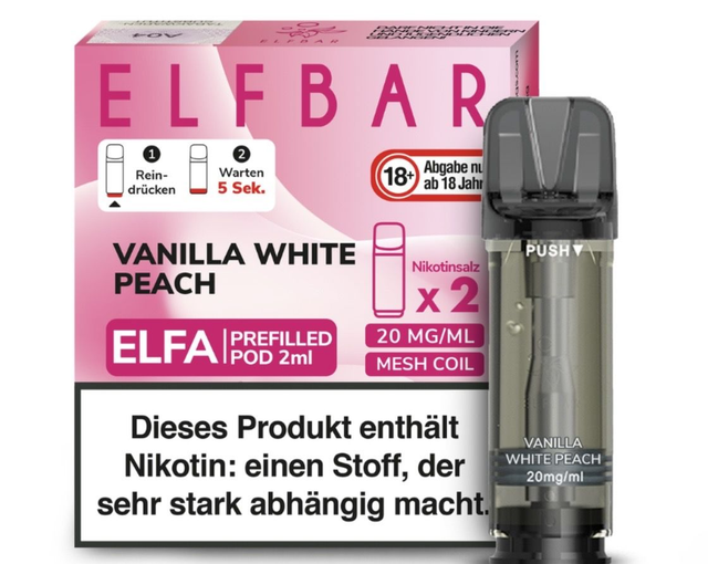 ELFBAR ELFA Prefilled Pods – Vanilla White Peach | 20 mg