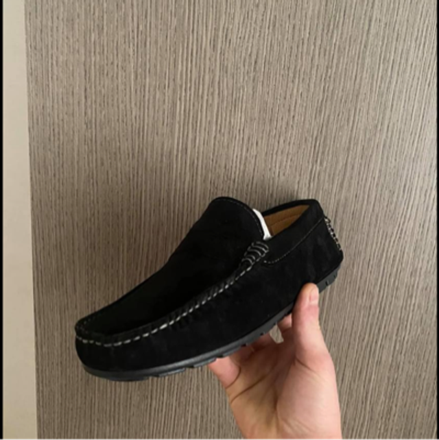 Mocassino In Camoscio Nero