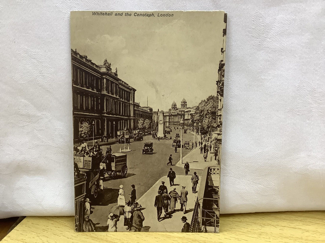 Whitehall and the Cenotaph, London unbranded vintage postcard Our Ref No. A91 £2.00