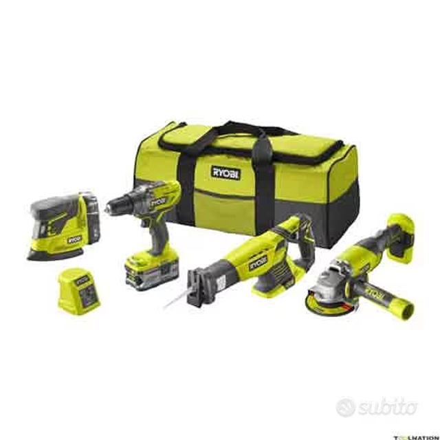 Kit RYOBI 18V ONE+ 4 Utensili + 2 Batt. + Borsa