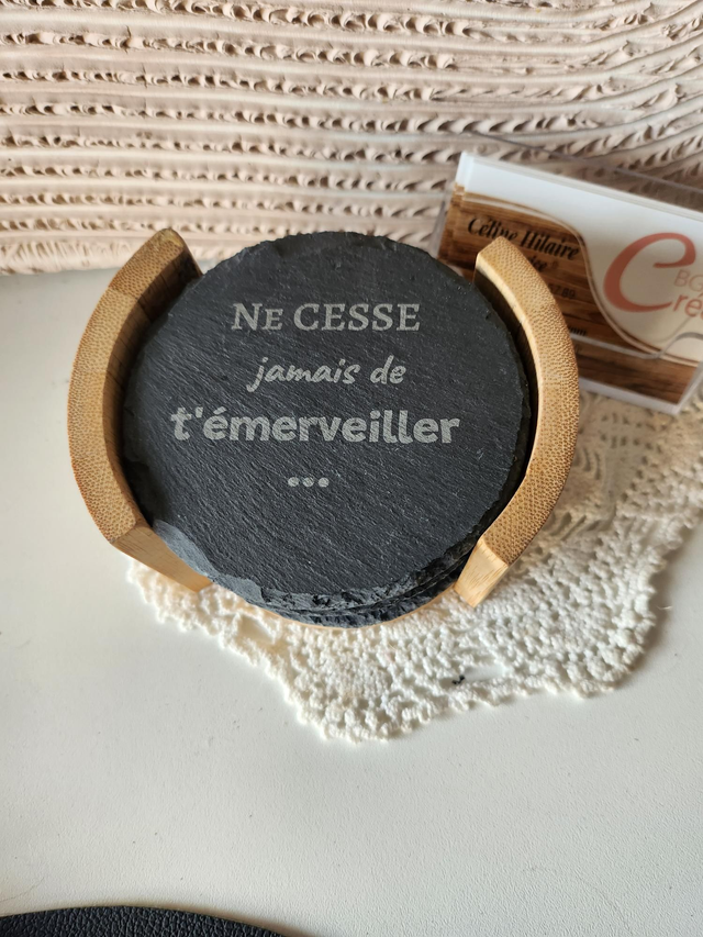Sous verre ardoise Message positif