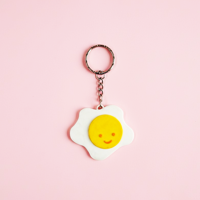 Smile Face Fried Egg Keyring -TheTAMAGO 