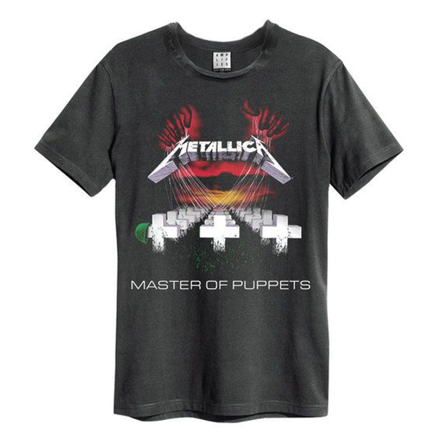 Metallica - Masters Of Puppets Amplified Vintage Charcoal T Shirt