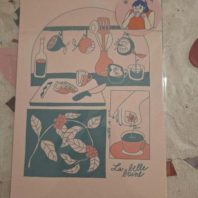 Mdp029 la belle brune rose petit 