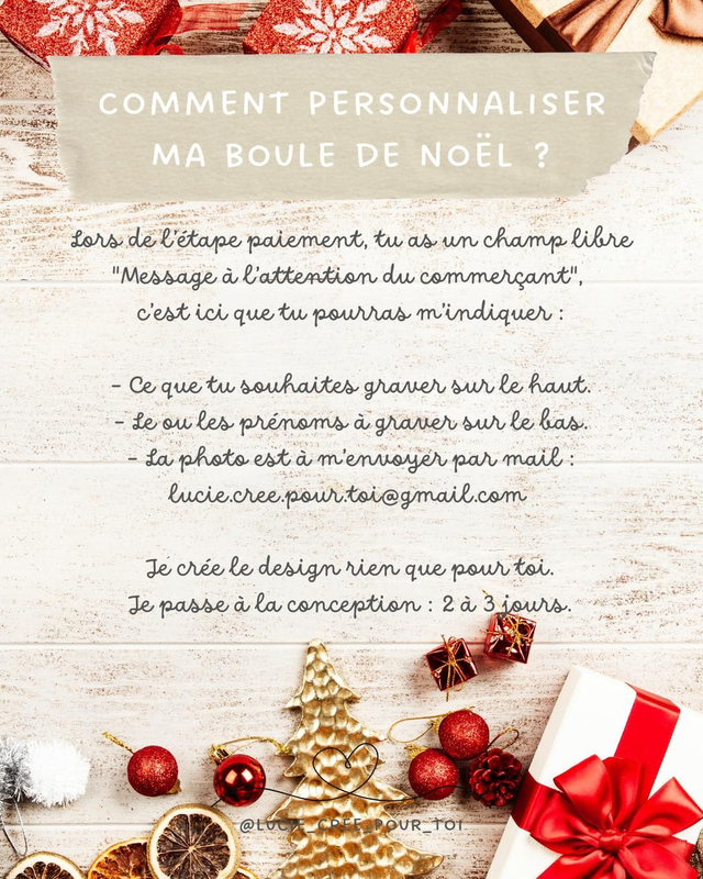 Boule de Noël personnalisée - photo façon boule à neige