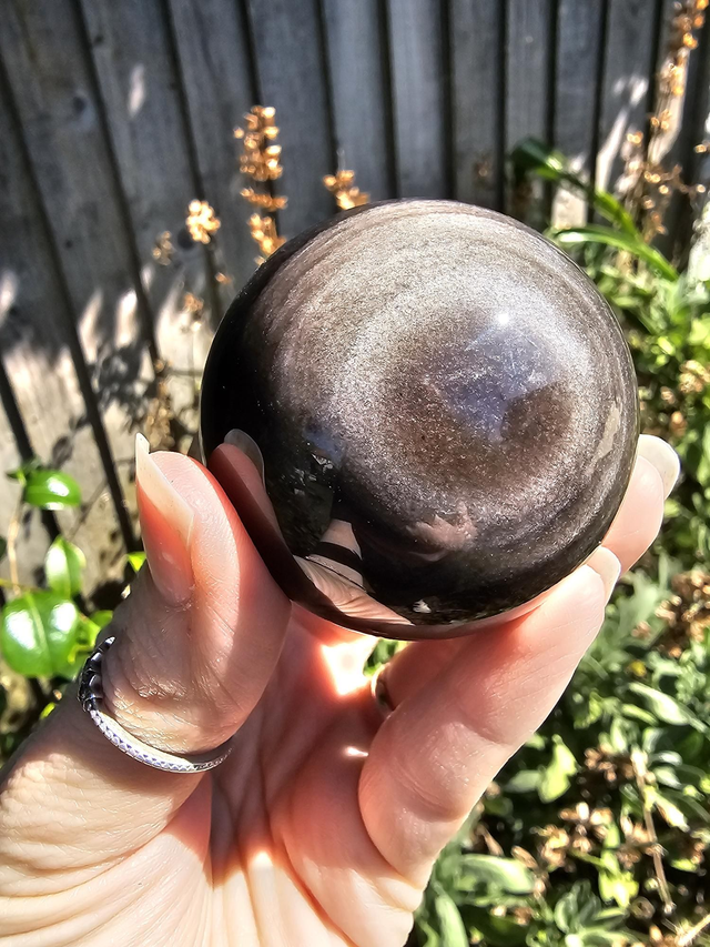 Silver Sheen Obsidian Sphere